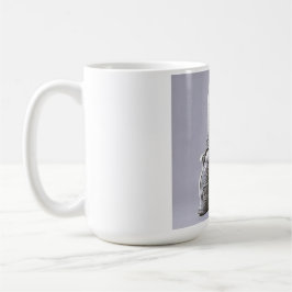 Elegant enfärgad elefantkonst kaffemugg
