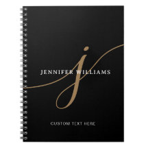 Elegant enfärgad svart och guld scriptmonogram