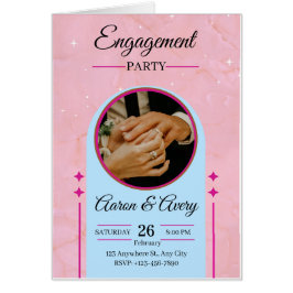 Elegant Engagement Party Invitation with Photo – M Hälsningskort