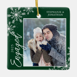 Elegant Engagerad Snöflingor-Grönt för jul Julgransprydnad Keramik