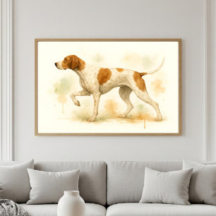 Elegant Engelsk pekare Hund vattenfärg Poster