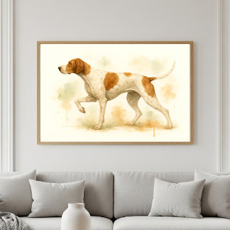 Elegant Engelsk pekare Hund vattenfärg Poster