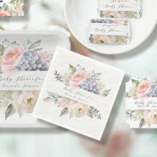 Elegant Engelska Land Rosa ros Baby Shower Pappersservett