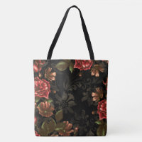 Elegant Engraved Black Vintage Blommigt