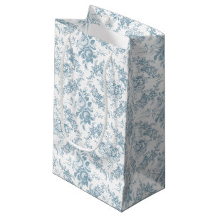 Elegant Engraved Blue and White Blommigt Toile