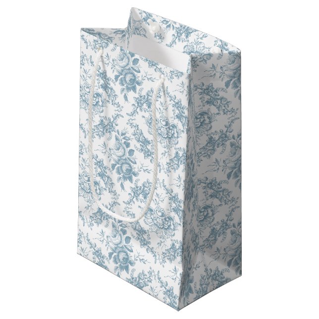 Elegant Engraved Blue and White Blommigt Toile (Framsidan Vinklad)