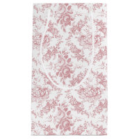Elegant Engraved Rosa och Vit Blommigt Toile