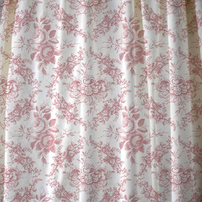Elegant Engraved Rosa och Vit Blommigt Toile Tyg (Skapare uppladdad)