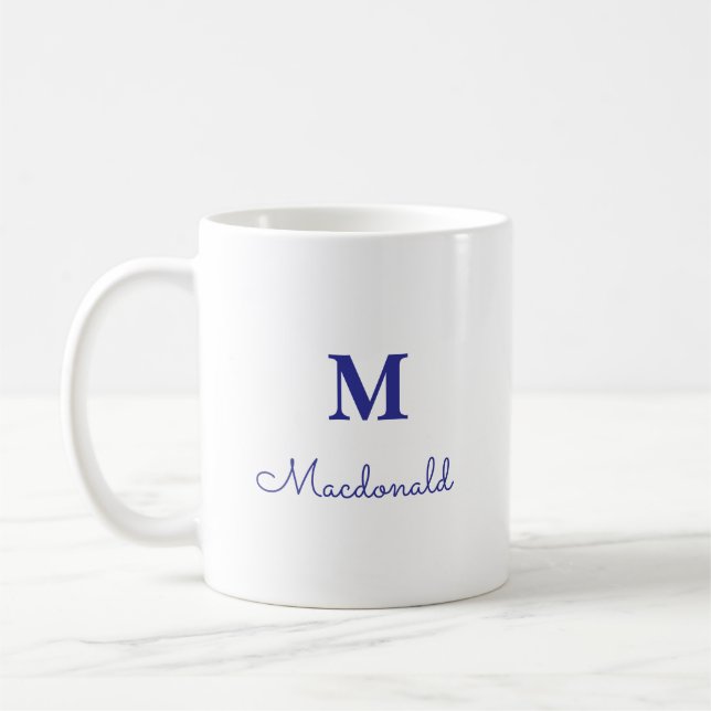 Elegant Enkel Anpassad Monogram  Kaffemugg (Vänster)