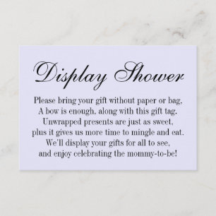 Elegant, Enkel Baby Shower utan Inpackning Lavende Tilläggskort