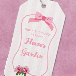 Elegant Enkel Båg Blommig Odla Din Egen Blomstertr Presentetikett