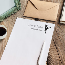 Elegant Enkel Ballet Dancer Personal Stationery Brevhuvud
