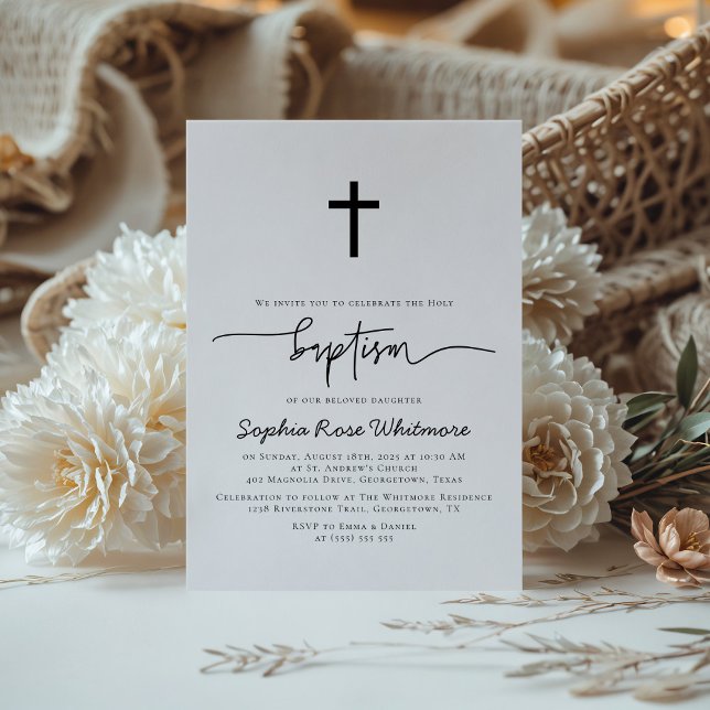 Elegant Enkel baptism Inbjudningar (Skapare uppladdad)