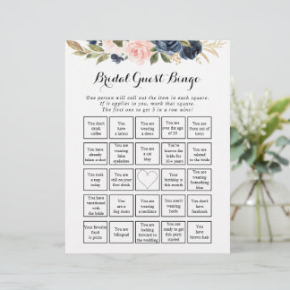 Elegant Enkel Blommig Bröllopsgästbingo