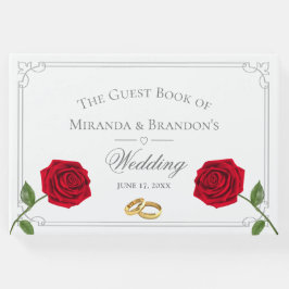 Elegant Enkel Blommigt Klassiskt Bröllop Gästböcker