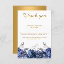 ELEGANT ENKEL BLUE BLOMMIGT GULD REVERSE TACK INBJUDNINGAR