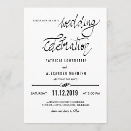 Elegant enkel bröllopfirandetypografi inbjudningar