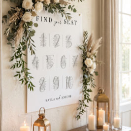 Elegant Enkel Bröllopsbord 10 Bord Placeringsplan Poster