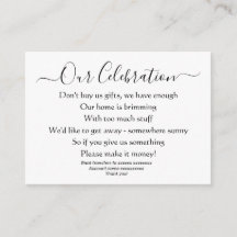 Elegant Enkel Bröllopsdikt Inga Gåvor Pengar