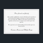 Elegant Enkel bruten Förlovning avbruten Bröllop Inbjudningar<br><div class="desc">Annullering av elegant och minimalistiskt bröllop för att informera gästerna om att bröllop inte längre kommer att ske med elegant Black typsnitt mot en vit bakgrund. Brutet meddelande om förlovning i en enkel elegant.</div>