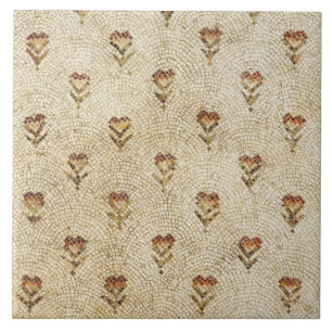 ELEGANT ENKEL BYZANTINSK MOSAIKBLOMMOR Antik Kakelplatta