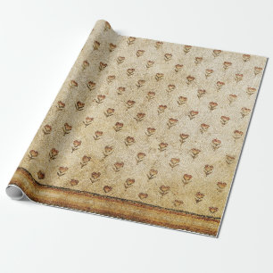 ELEGANT ENKEL BYZANTINSK MOSAIKBLOMMOR Antik Presentpapper