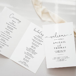 Elegant Enkel calligrafi, mappad Bröllop Program