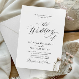 Elegant enkel calligrafi minimalistiskt Bröllop Inbjudningar