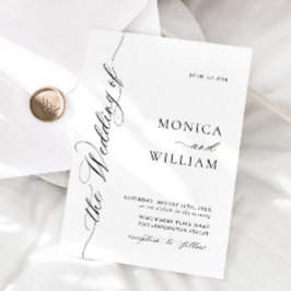 Elegant enkel calligrafi minimalistiskt Bröllop Inbjudningar