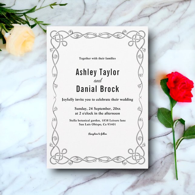 Elegant Enkel Chic i Bröllop Inbjudningar (Skapare uppladdad)