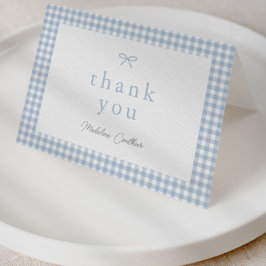 Elegant Enkel Dammig Blå Pojkars Bebis Shower Tack Kort