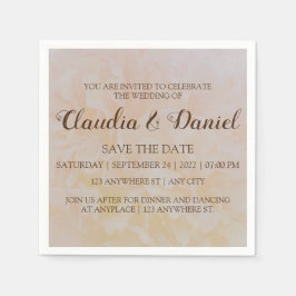 Elegant enkel dammig peony blommande bröllopsfest pappersservett