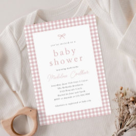 Elegant Enkel Dammtrosa Flickor Bebis Shower Inbjudningar