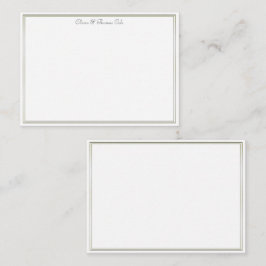 Elegant Enkel Dubbla Guld Ram Bröllop par par Anteckningskort