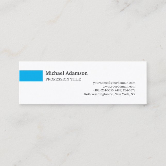 Elegant Enkel Enkel Minimalistisk Profil  Mini Visitkort (Framsida)