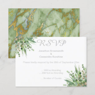 ELEGANT ENKEL EUKALYPTUS SILVER RSVP INBJUDAN
