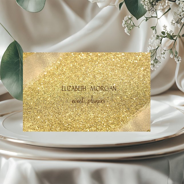 Elegant Enkel Falsk Guld Glitter Bokeh Visitkort (Skapare uppladdad)