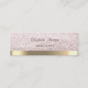 Elegant Enkel Falsk Guld Rand,Glittrande Bokeh Mini Visitkort