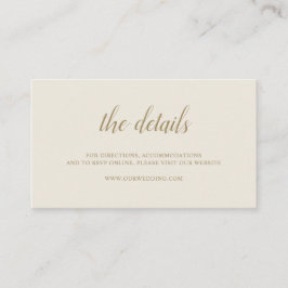 Elegant Enkel formell Neutralt Guld Elfenbenskuste Tilläggskort