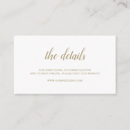 Elegant Enkel Formell Skript Webbplats Guld Bröllo Tilläggskort