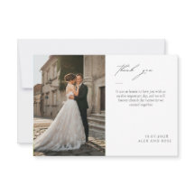Elegant Enkel Foto och Text Tackkort