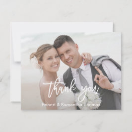 Elegant Enkel fototypografi för Bröllop Tack Kort