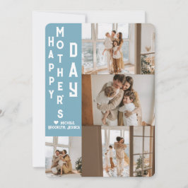 Elegant Enkel Glad Mors Dag Fotokollage Julkort