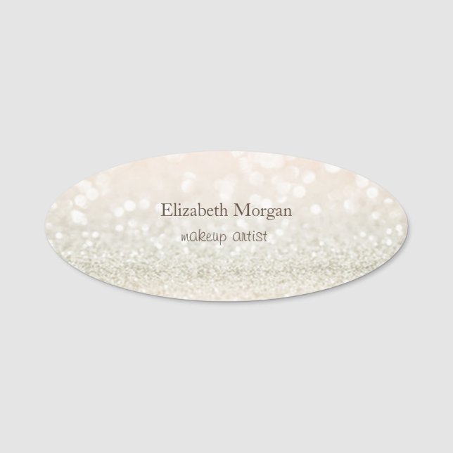 Elegant  Enkel  Glitter Bokeh Namnbricka (Framsida)