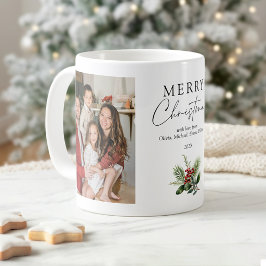 Elegant Enkel God Jul 2 Foto Kaffemugg