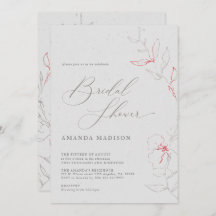 Elegant, enkel grått och rödblommor, Möhippa