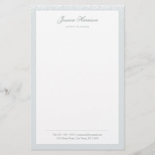 Elegant Enkel Grått Vit Konfetti Professionell Brevpapper