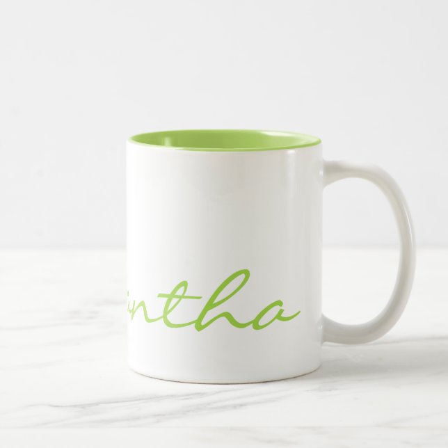 elegant - enkel grönt av trendig i modern chic Två-Tonad mugg (Höger)