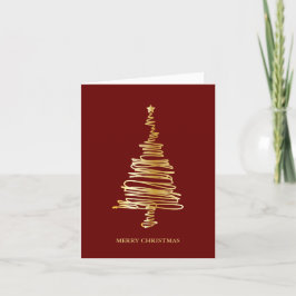 Elegant Enkel Guld Gran Jul Helgkort