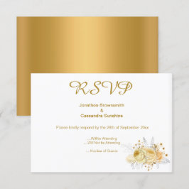 ELEGANT ENKEL GULD GULD BLOMSTER GULD RSVP INBJUDNINGAR